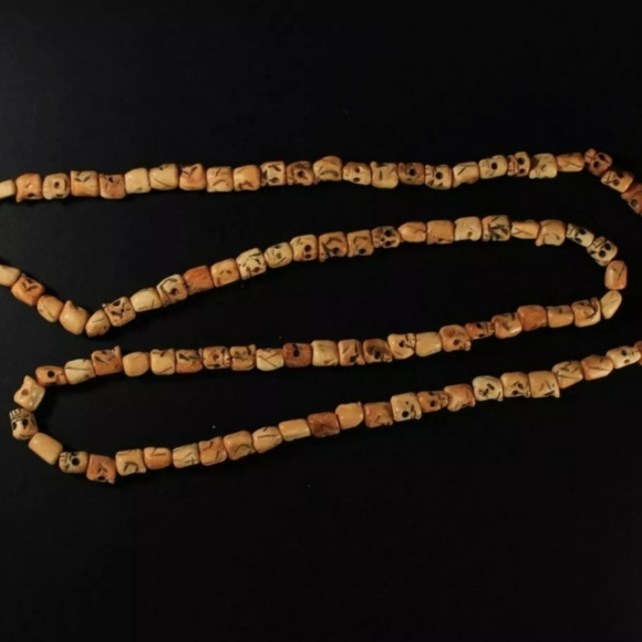 Antique 19th Cent. Tibetan Skull bone Prayer Beads Mala Rosary necklace - Picture 2 of 2